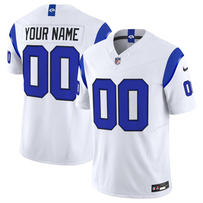 Men's Los Angeles Rams Custom White Fearsome 2026 F.U.S.E. Vapor Limited Stitched Football Jersey