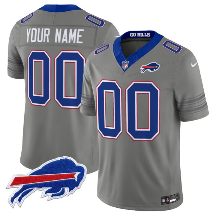 Men's Buffalo Bills Custom Gray F.U.S.E. 2026 Nickel City Vapor Stitched Football Jersey