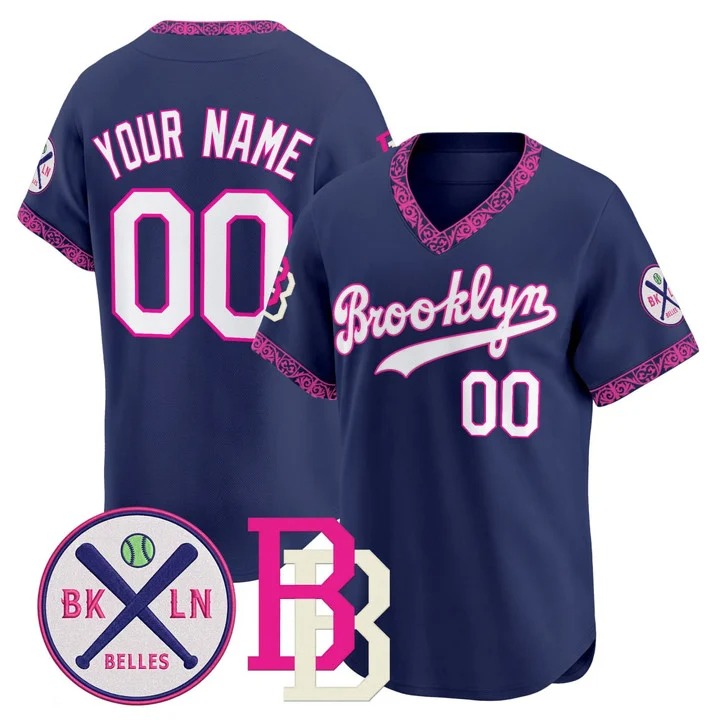 Brooklyn Dodgers Navy Baseball Custom Jerseys - All Stitched