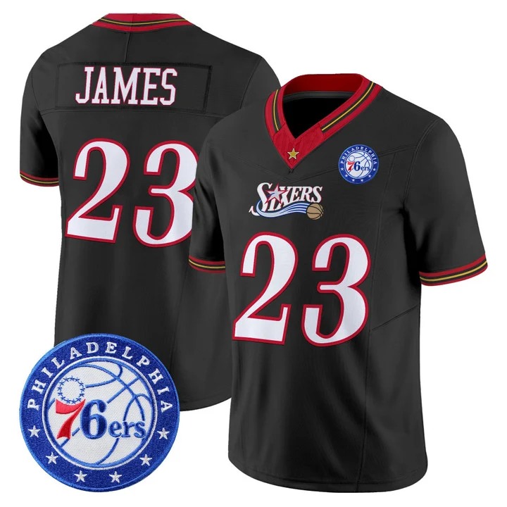Philadelphia 76ers #23 LeBron James Vapor Limited Football Jersey Black - All Stitched