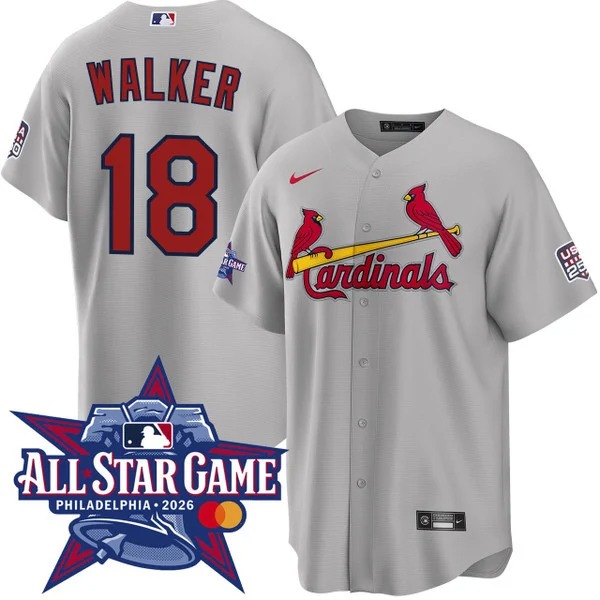 Jordan Walker St. Louis Cardinals 2026 All-Star Jersey Grey - All Stitched