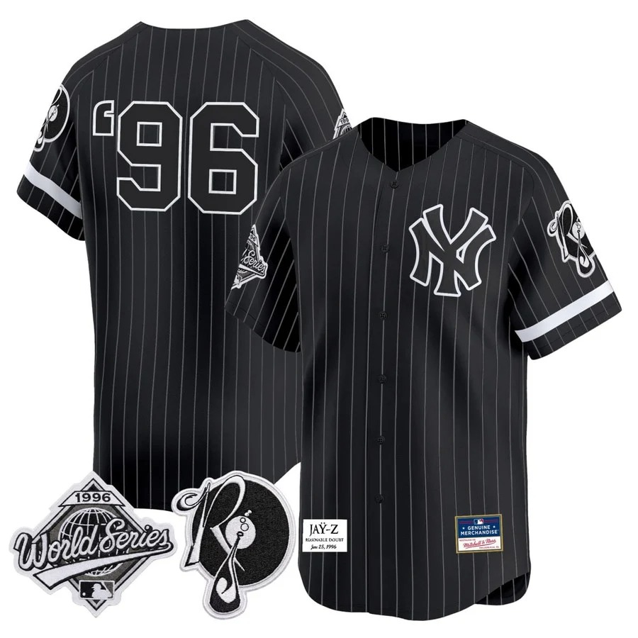 New York Yankees Jay-Z Reasonable Doubt Pinstripe Jersey - All Stitched