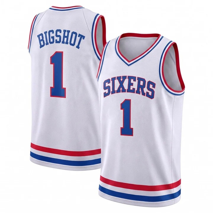 BIGSHOT #1 Philadelphia 76ers White Jersey - All Stitched