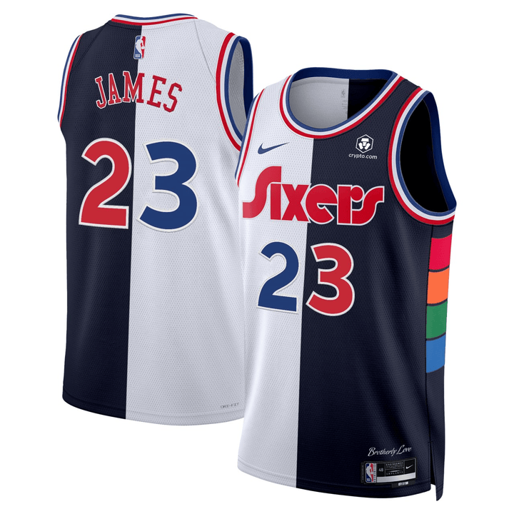 LeBron James Philadelphia 76ers Split Jersey - All Stitched