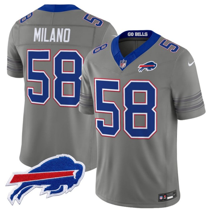 Men's Buffalo Bills #58 Matt Milano Gray F.U.S.E. 2026 Nickel City Vapor Stitched Football Jersey