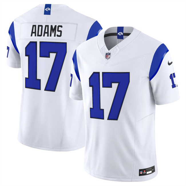Men's Los Angeles Rams #17 Davante Adams White Fearsome 2026 F.U.S.E. Vapor Limited Stitched Football Jersey