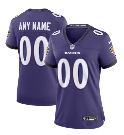 Women's Baltimore Ravens Custom Purple Nike Game Stitched Jersey
