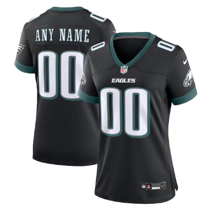 Women's Philadelphia Eagles Custom Black Alternate Game Stitched Jersey