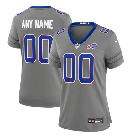 Women's Buffalo Bills Custom Gray Nickel City Game Stitched Jersey
