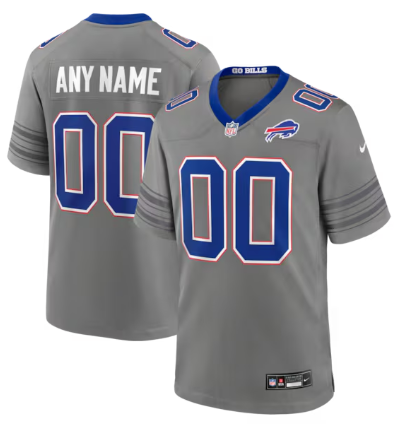 Men & Women & Youth Buffalo Bills Custom Gray Nickel City Game Stitched Jersey
