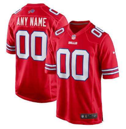 Men & Women & Youth Buffalo Bills Custom Red Alternate Game Stitched Jersey