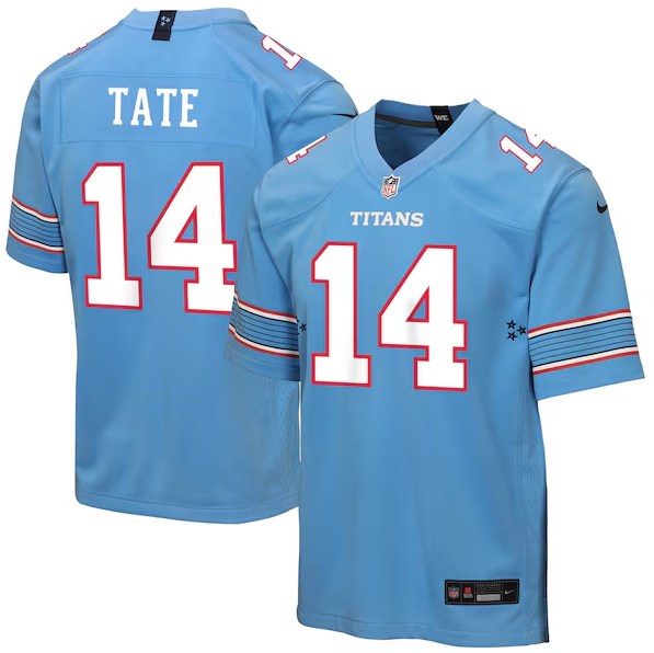 Youth Tennessee Titans #14 Carnell Tate Light Blue Team Game Stitched Jersey