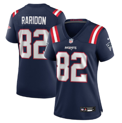 Women's New England Patriots #82 Eli Raridon  Navy Team Game Stitched Jersey