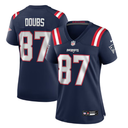Women's New England Patriots #87 Romeo Doubs Navy Team Game Stitched Jersey