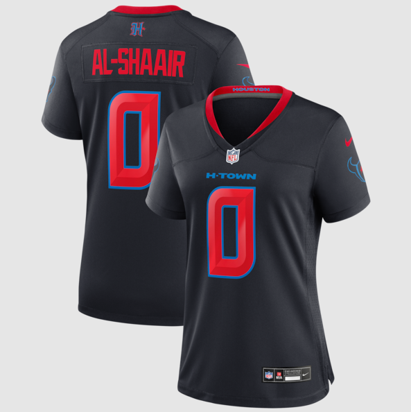 Women's Houston Texans #0 Azeez Al-Shaair Navy Alternate Game Stitched Jersey