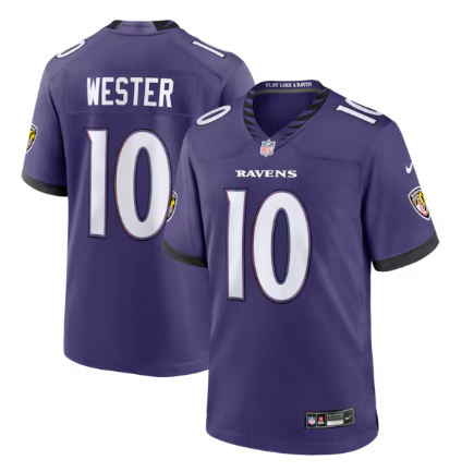 Men's Baltimore Ravens #10 LaJohntay Wester Purple Team Game Stitched Jersey