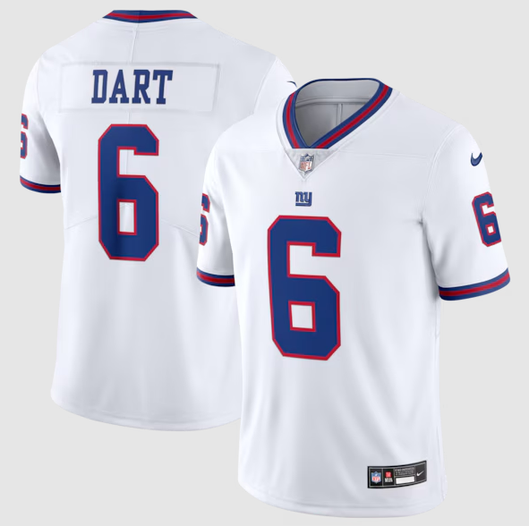 Men's New York Giants #6 Jaxson Dart White Legacy Vapor Untouchable Stitched Limited Jersey