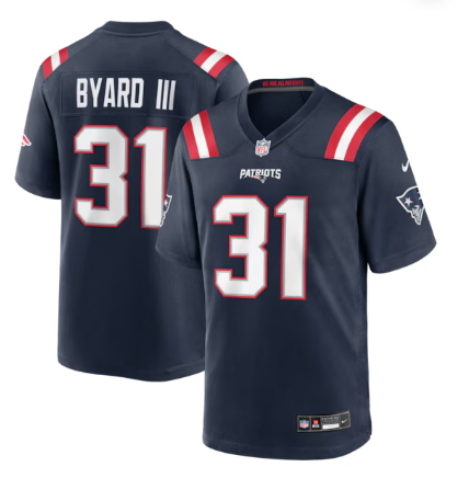 Men's New England Patriots #31 Kevin Byard III Navy Team Game Stitched Jersey
