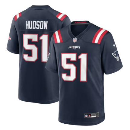 Men's New England Patriots #51 James Hudson Navy Team Game Stitched Jersey