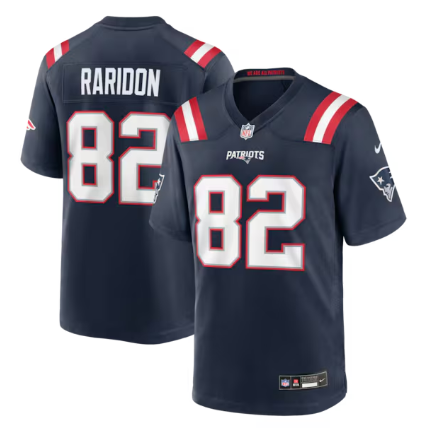 Men's New England Patriots #82 Eli Raridon  Navy Team Game Jersey