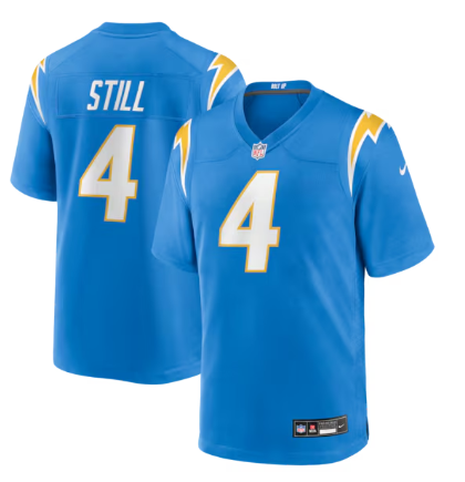 Men's Los Angeles Chargers #4 Tarheeb Still Powder Blue Team Game Stitched Jersey