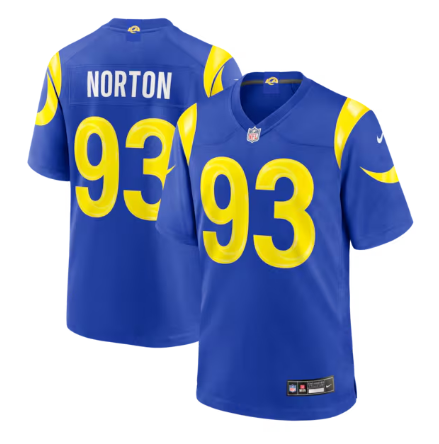 Men's Los Angeles Rams #93 Bill Norton  Royal Team Game Stitched Jersey