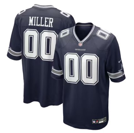 Men's Dallas Cowboys #00 Von Miller Navy Game Stitched Jersey