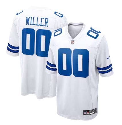 Men's Dallas Cowboys #00 Von Miller White Game Stitched Jersey