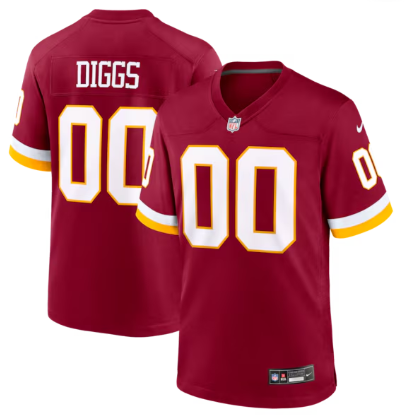 Men's Washington Commanders #00 Stefon Diggs Burgundy Game Stitched Jersey
