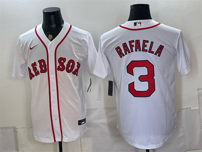 Men's Boston Red Sox #3 Ceddanne Rafaela White Cool Base Stitched Baseball Jersey
