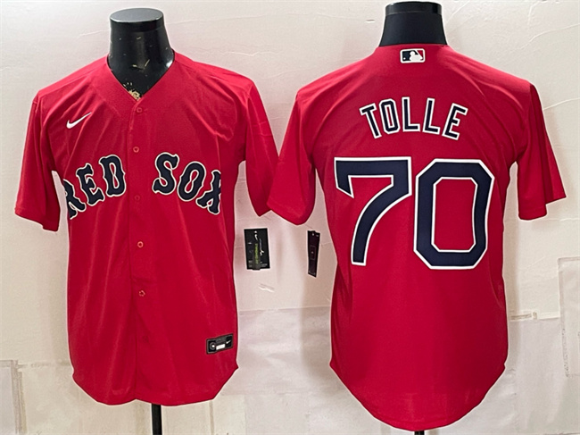 Men's Boston Red Sox #70 Payton Tolle Red Cool Base Stitched Baseball Jersey