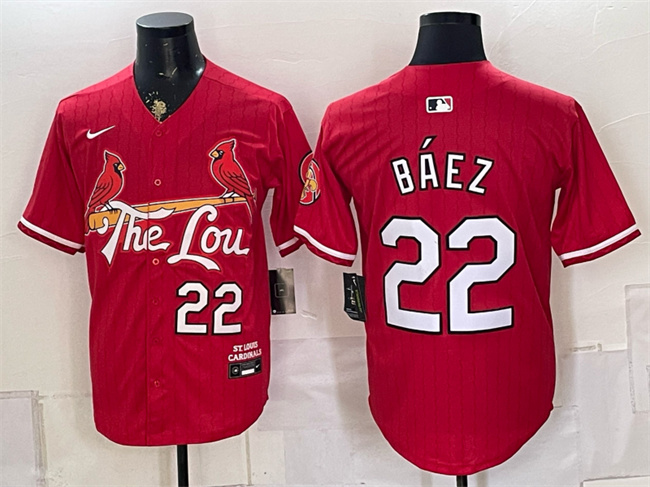 Men's St. Louis Cardinals #22 Joshua Baez Red 2024 City Connect Stitched Baseball Jersey