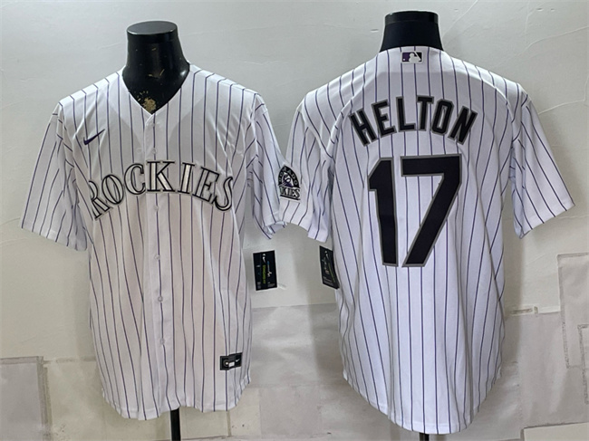 Men's Colorado Rockies #17 Todd Helton White Home Stitched Baseball Jersey