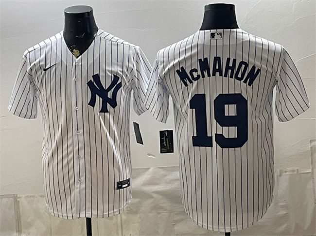 Men's New York Yankees #19 Ryan McMahon White Home Cool Base Stitched Baseball Jersey