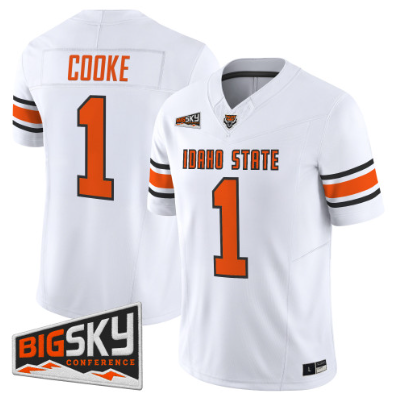 Idaho State Bengals #1 Jordan Cooke White 2026 Vapor Limited Jersey - All Stitched