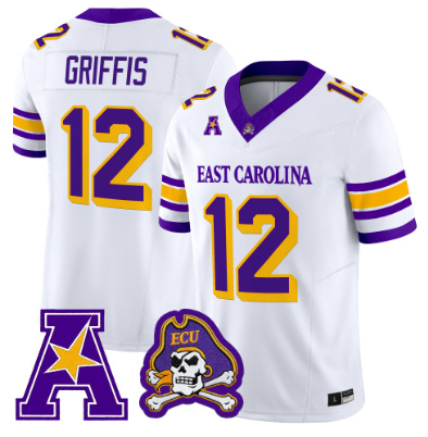 East Carolina Pirates #12 Mitch Griffis White 2026 Vapor Limited Jersey - All Stitched