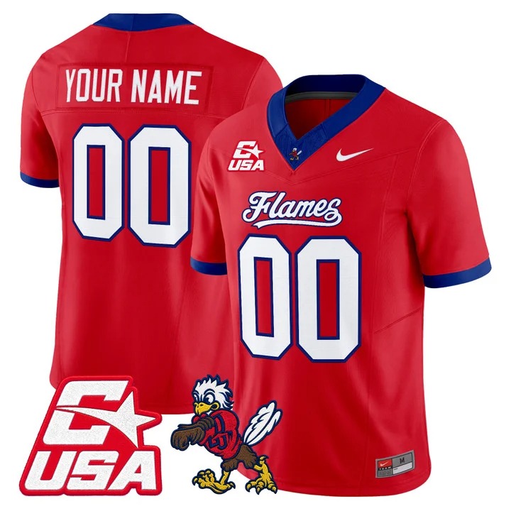 Liberty Flames 2026 Vapor Limited Custom Jersey ssRed - All Stitched