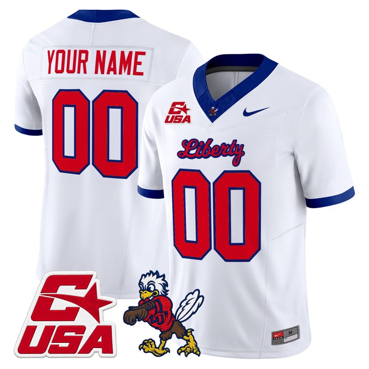 Liberty Flames 2026 Vapor Limited Custom Jersey White - All Stitched