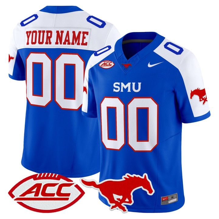 SMU Mustangs 2026 Vapor Limited Custom Jersey Blue Alternate - All Stitched