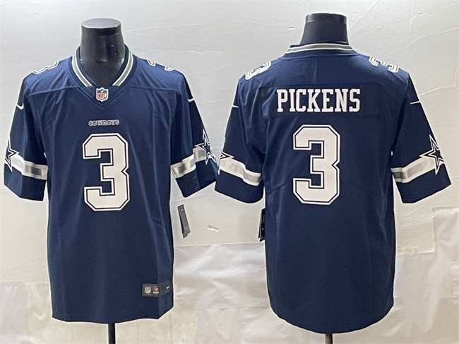 Women's Dallas Cowboys #3 George Pickens Navy 2025 Vapor Untouchable Limited Stitched Football Jersey(Run Small）