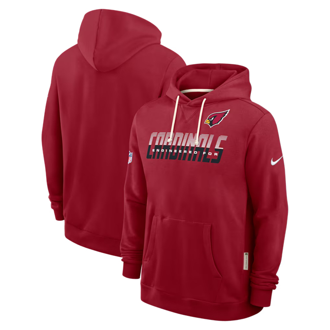 Men's Arizona Cardinals Cardinal Sideline Standard Issue Top Prospect Dri-FIT Hoodie