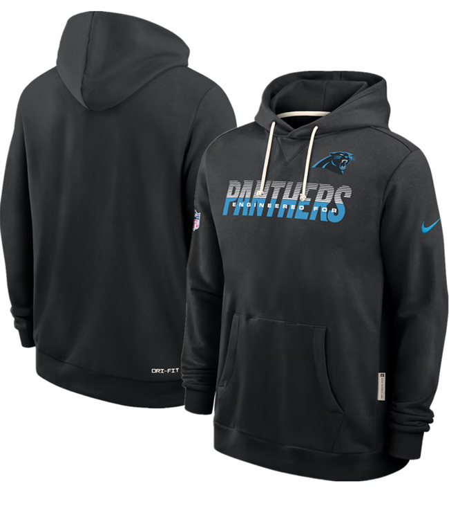 Men's Carolina Panthers Black Sideline Standard Issue Top Prospect Dri-FIT Hoodie