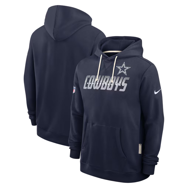 Men's Dallas Cowboys Navy Sideline Standard Issue Top Prospect Dri-FIT Hoodie