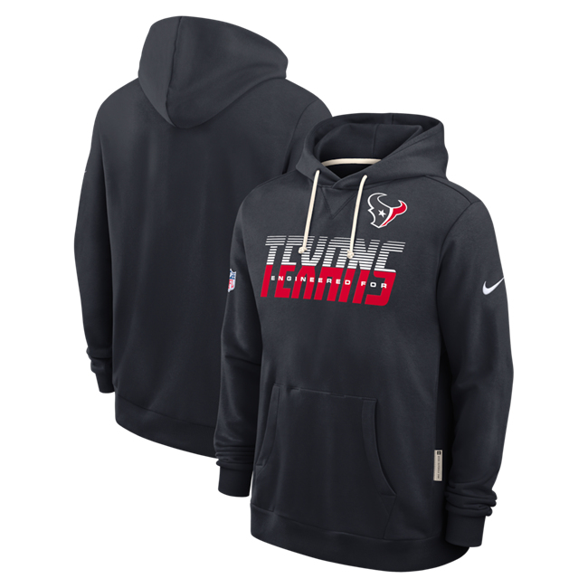 Men's Houston Texans Navy Sideline Standard Issue Top Prospect Dri-FIT Hoodie