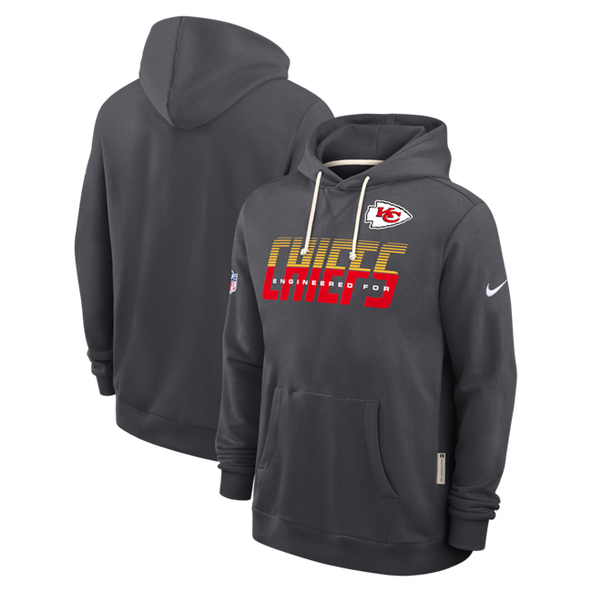 Men's Kansas City Chiefs Charcoal Sideline Standard Issue Top Prospect Dri-FIT Hoodie