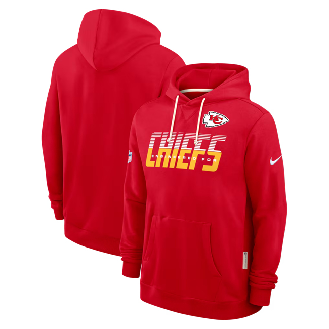 Men's Kansas City Chiefs Red Sideline Standard Issue Top Prospect Dri-FIT Hoodie