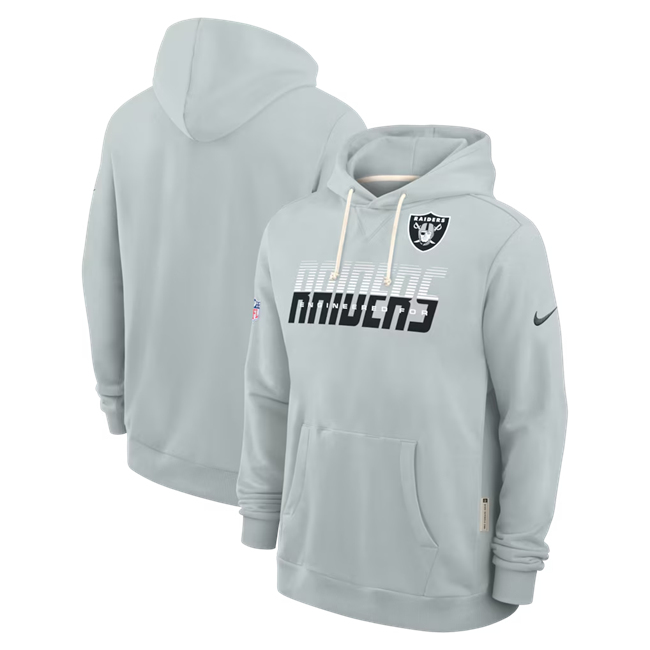 Men's Las Vegas Raiders Silver Sideline Standard Issue Top Prospect Dri-FIT Hoodie