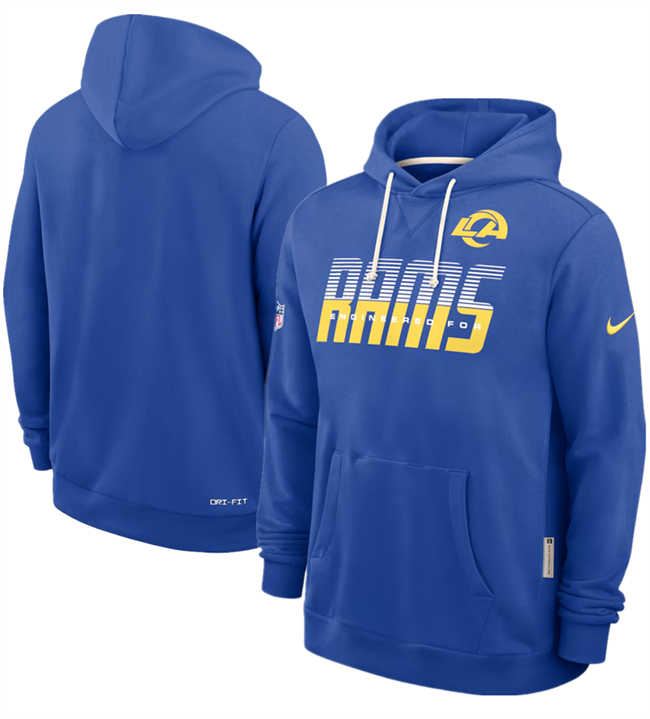 Men's Los Angeles Rams Royal Sideline Standard Issue Top Prospect Dri-FIT Hoodie