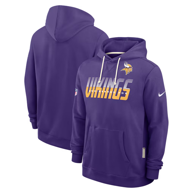 Men's Minnesota Vikings Purple Sideline Standard Issue Top Prospect Dri-FIT Hoodie