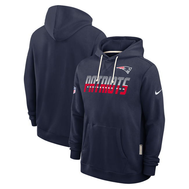 Men's New England Patriots Navy Sideline Standard Issue Top Prospect Dri-FIT Hoodie